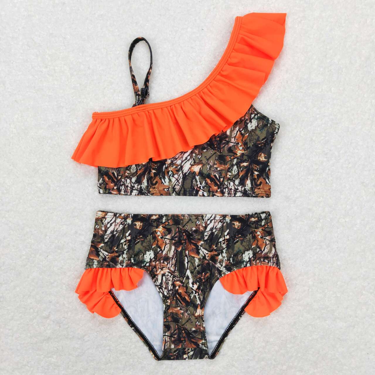 Orange Camo Two Piece Swimsuit