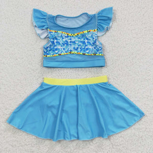 Blue Princess Piece Swimsuit