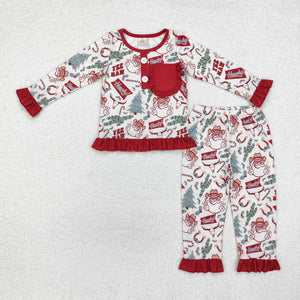 Bamboo Yee Haw Christmas ruffled pajama set