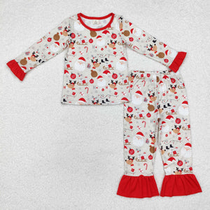 Bamboo cartoon Santa - slay ruffled pajama set