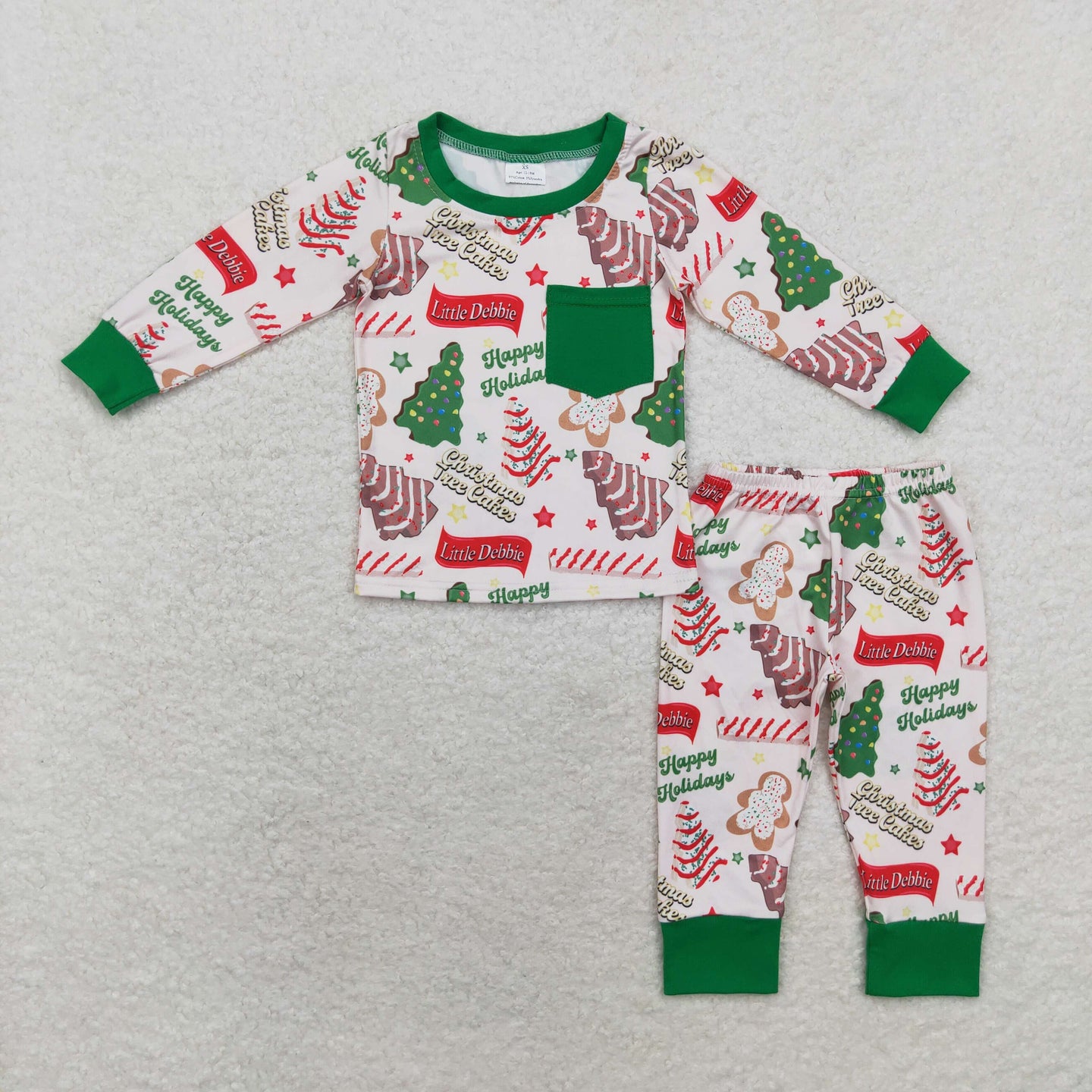 Bamboo happy holidays cake tree pajama set