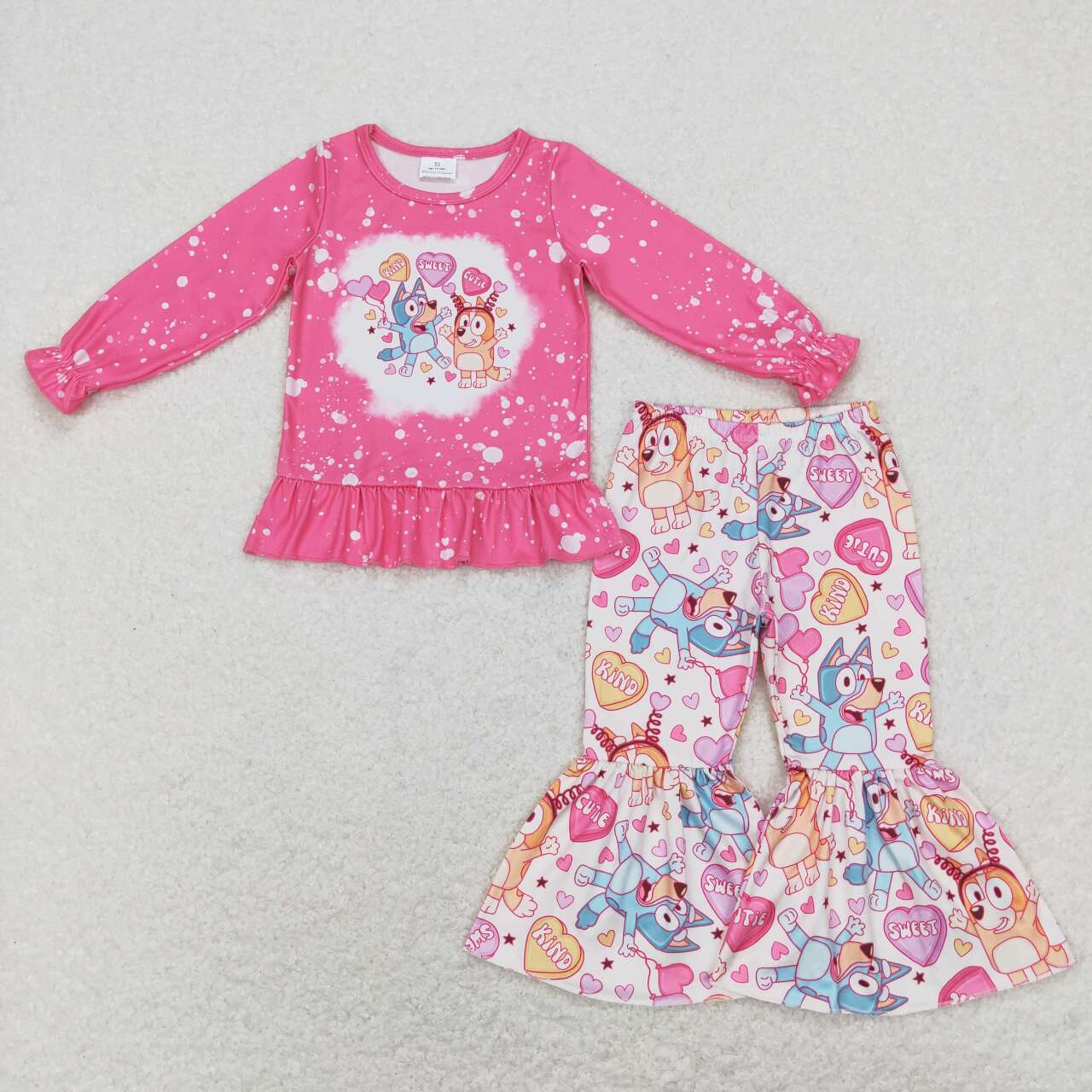 Pink blue dog pant set
