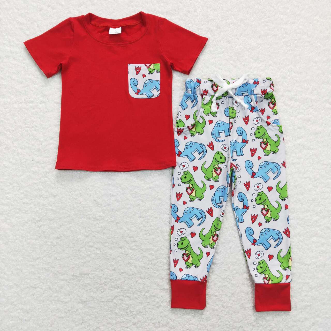 Red love Dino pant set