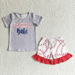 Baseball babe short set