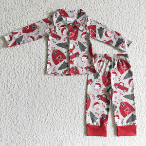 Christmas cow barn pajama set