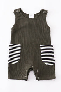 Black stripe baby romper