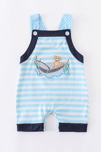 Boat and dog applique boy romper