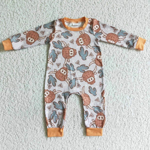 Cartoon Highland Cow Pant Romper